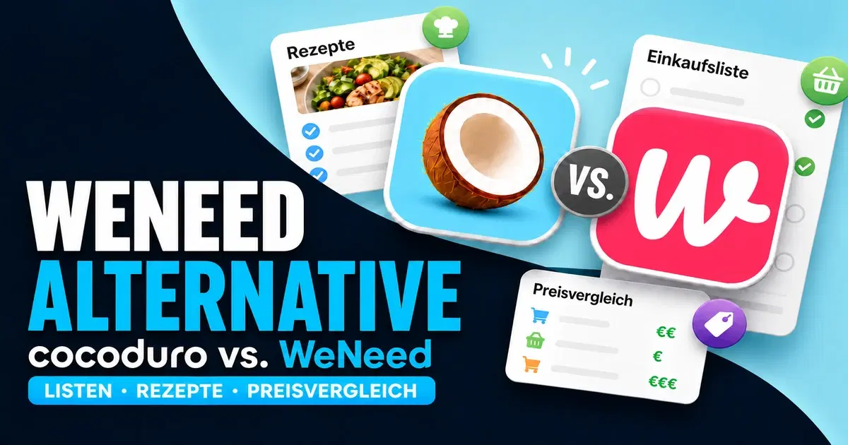 cocoduro und WeNeed als visuelle Einkaufslisten-Apps im Vergleich