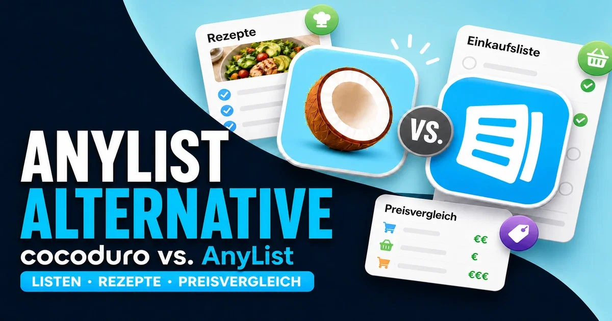 cocoduro und AnyList als AnyList-Alternative im direkten Vergleich