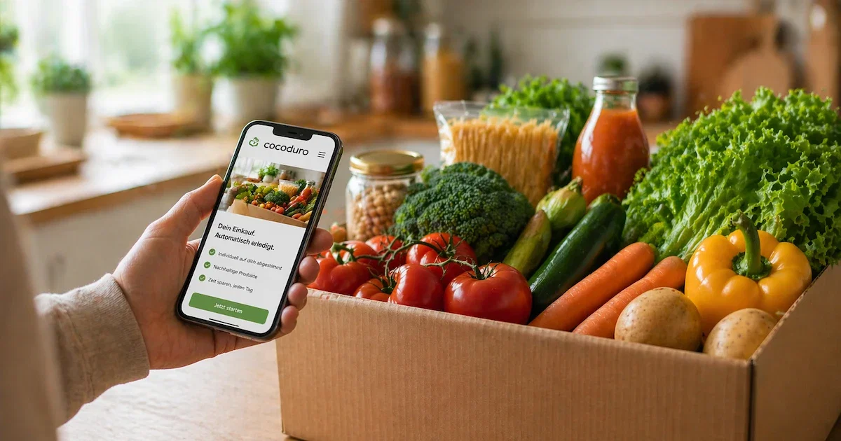 cocoduro KI-Einkaufsassistent bereitet eine visuelle Einkaufsliste und einen Wocheneinkauf vor