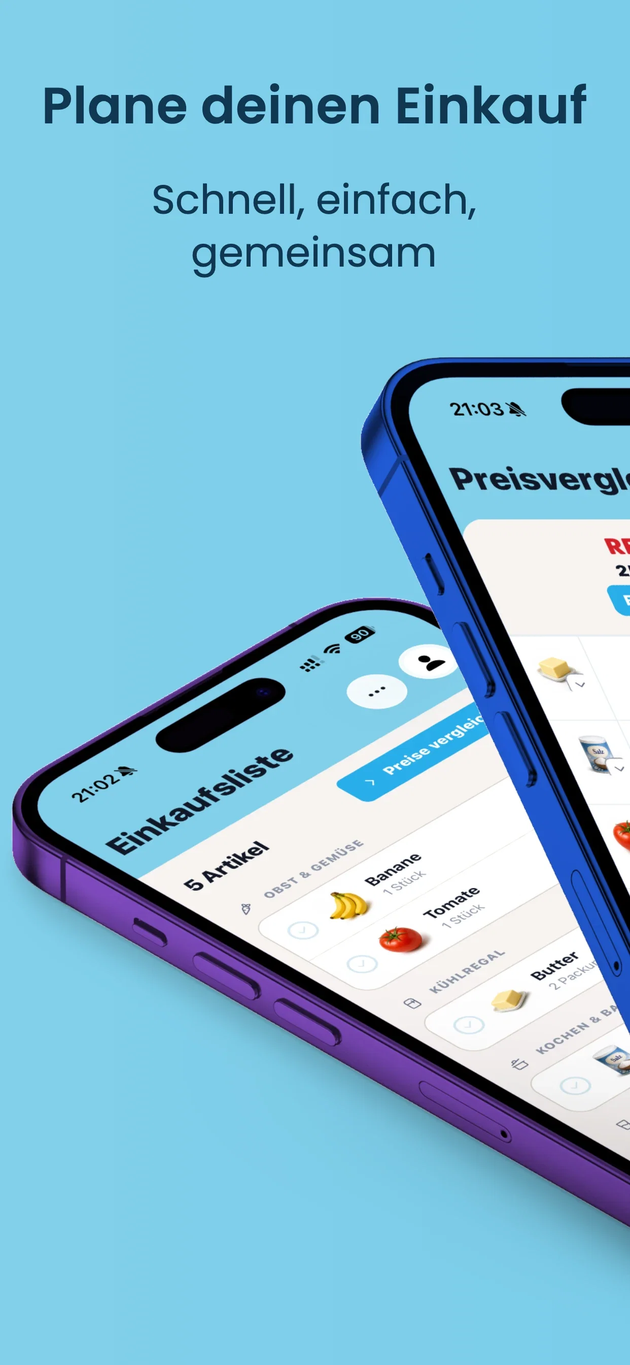 cocoduro App Einkauf planen mit Einkaufsliste